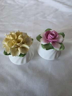 Vintage English Bone China Floral Salt & Pepper Shakers